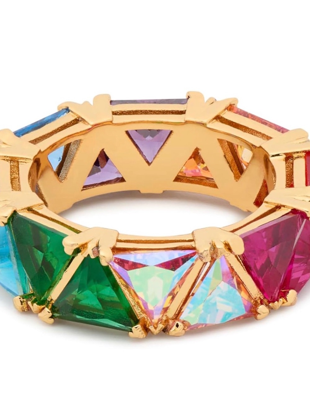 Gold-Tone Multicolor Crystal Eternity Band